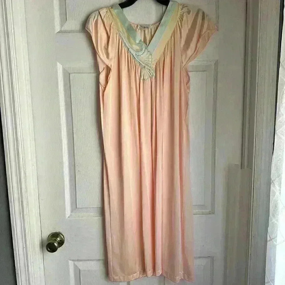 VANITY FAIR Vintage Floral 2pc Nightgown & Matching Robe Set Size M USA - Picture 5 of 7